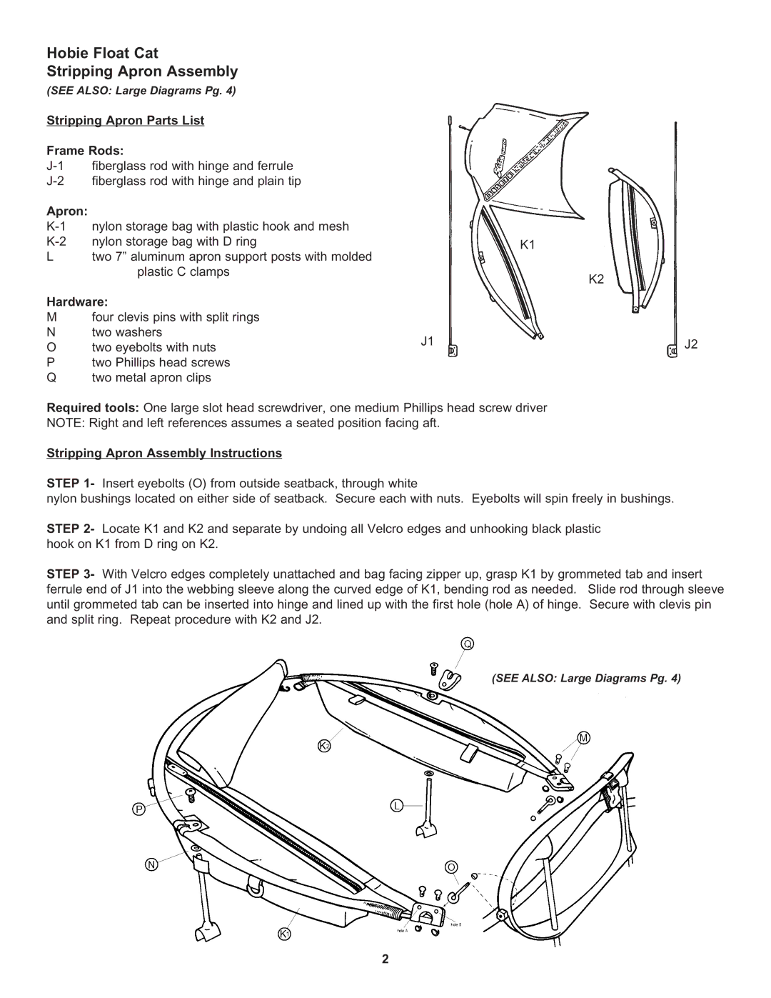 Hobie manual Hobie Float Cat Stripping Apron Assembly 