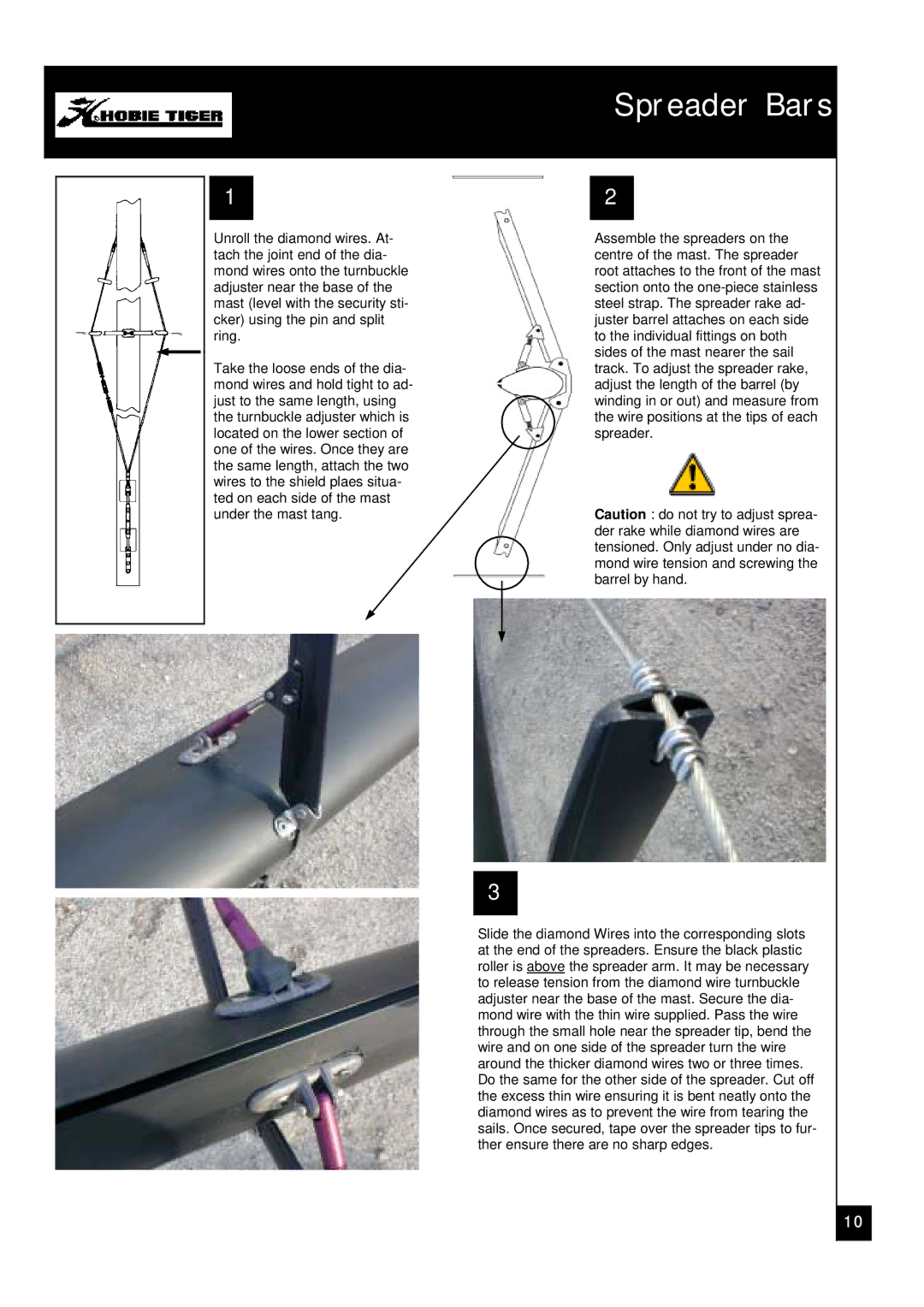 Hobie Tiger manual Spreader Bars 