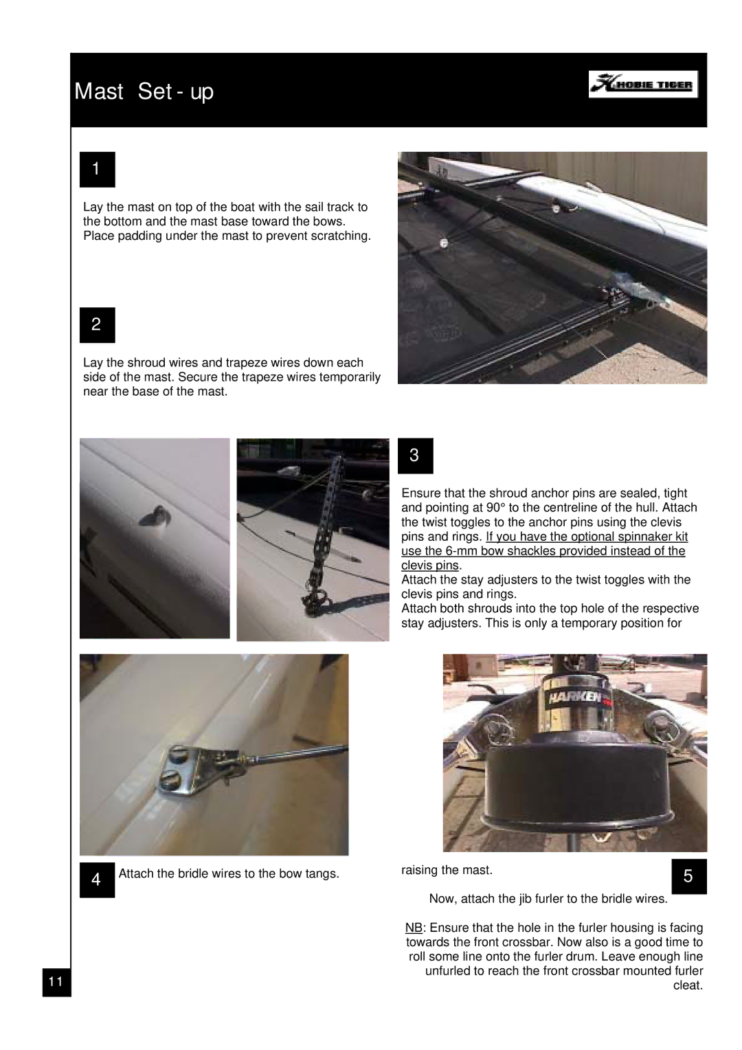 Hobie Tiger manual Mast Set-up 