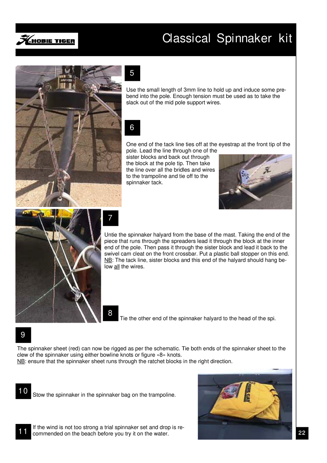 Hobie Tiger manual Classical Spinnaker kit 