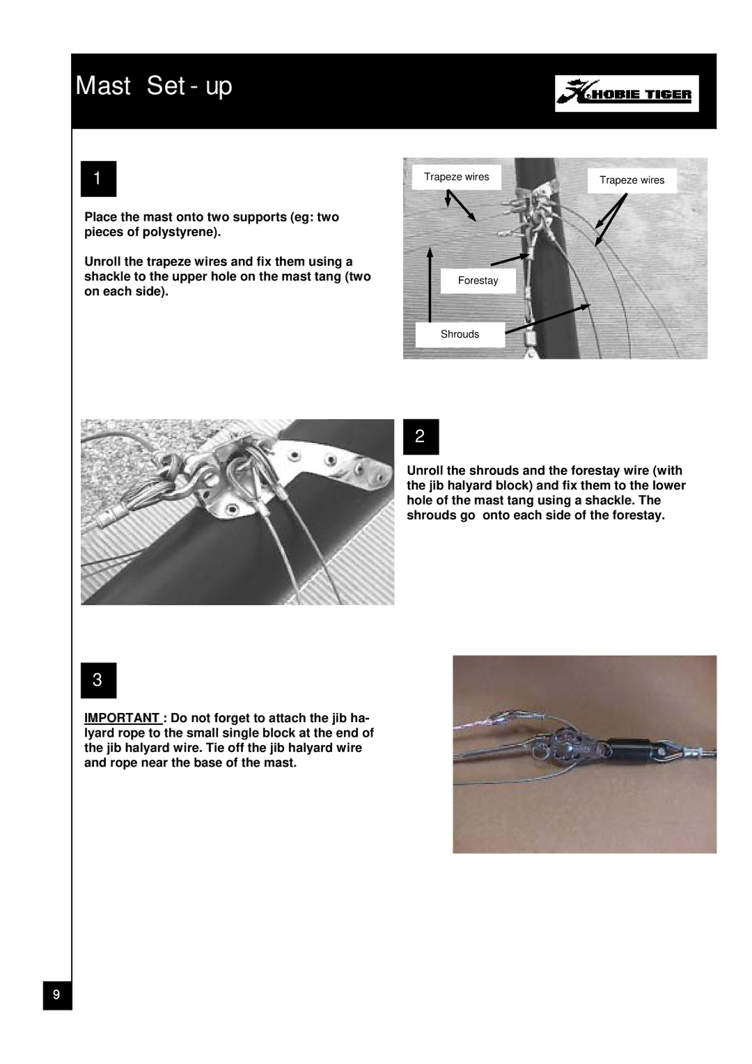 Hobie Tiger manual Mast Set-up 