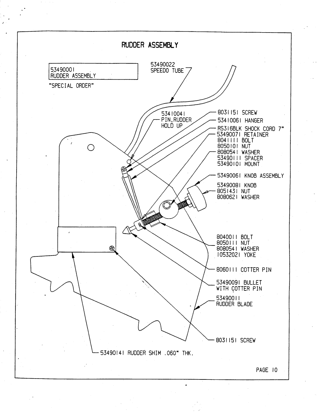 Hobie TriFoiler manual RUDDERASSEMBlY 