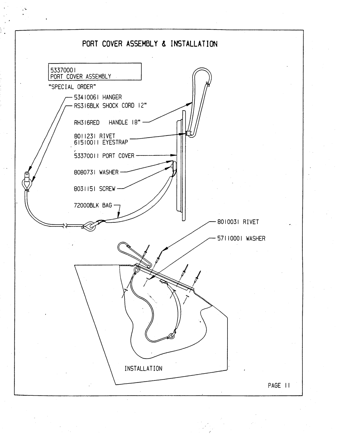 Hobie TriFoiler manual PORTCOVERASSEMBLY& Installation, Rivet 