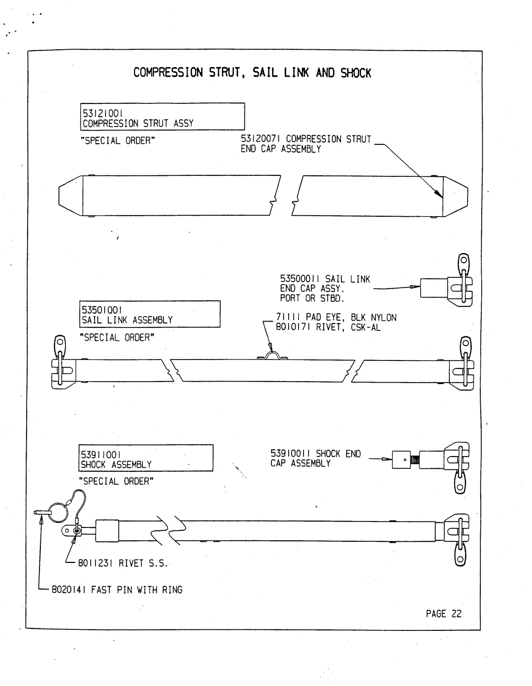 Hobie TriFoiler manual Icompressionstrutassy, Isail Link Assembly Specialorder 