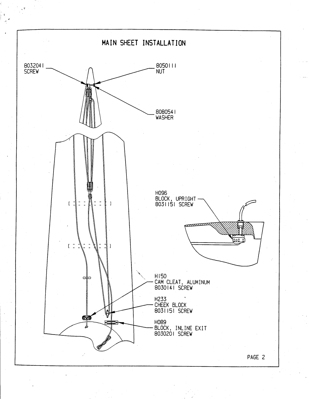 Hobie TriFoiler manual Mainsheetinstallation 