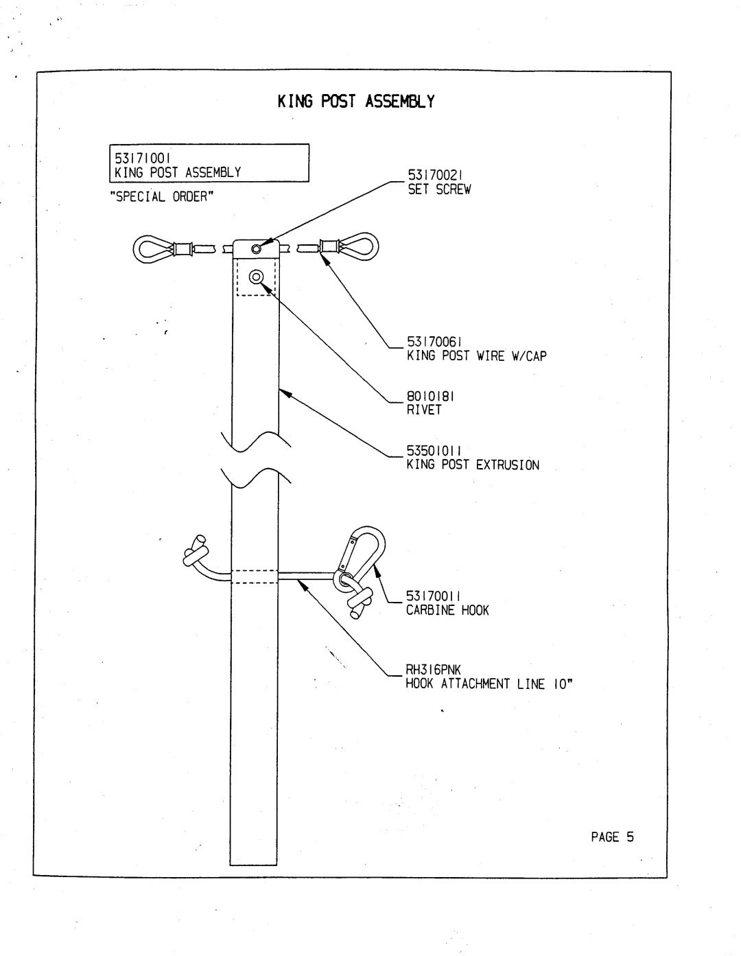 Hobie TriFoiler manual King Post Assembly, Ikingpostassembly 