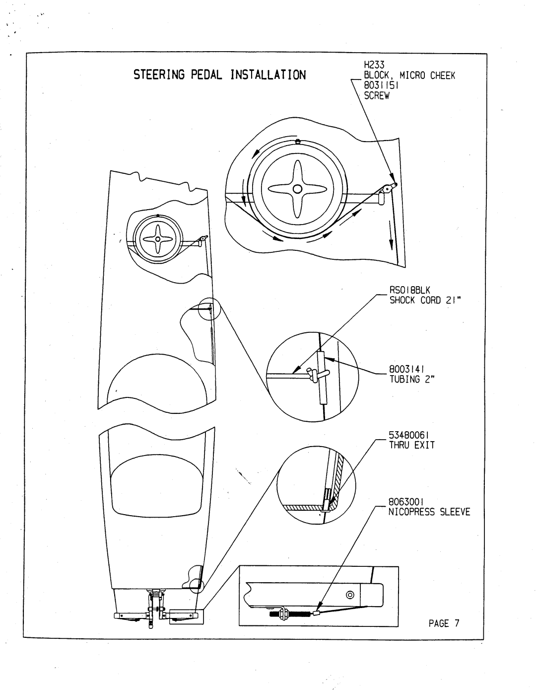 Hobie TriFoiler manual Steering Pedal INSTALLATIONBLOCK,MICROCHEEK 