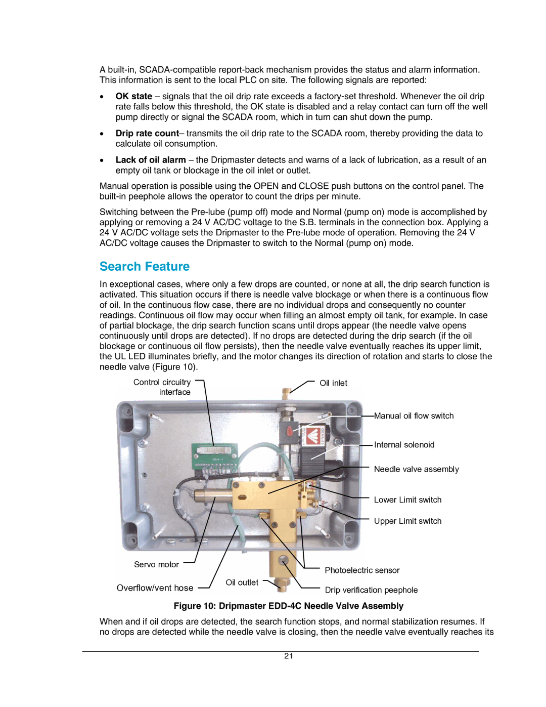 Hoffman Media EDD-4C manual Search Feature, Overflow/vent hose 