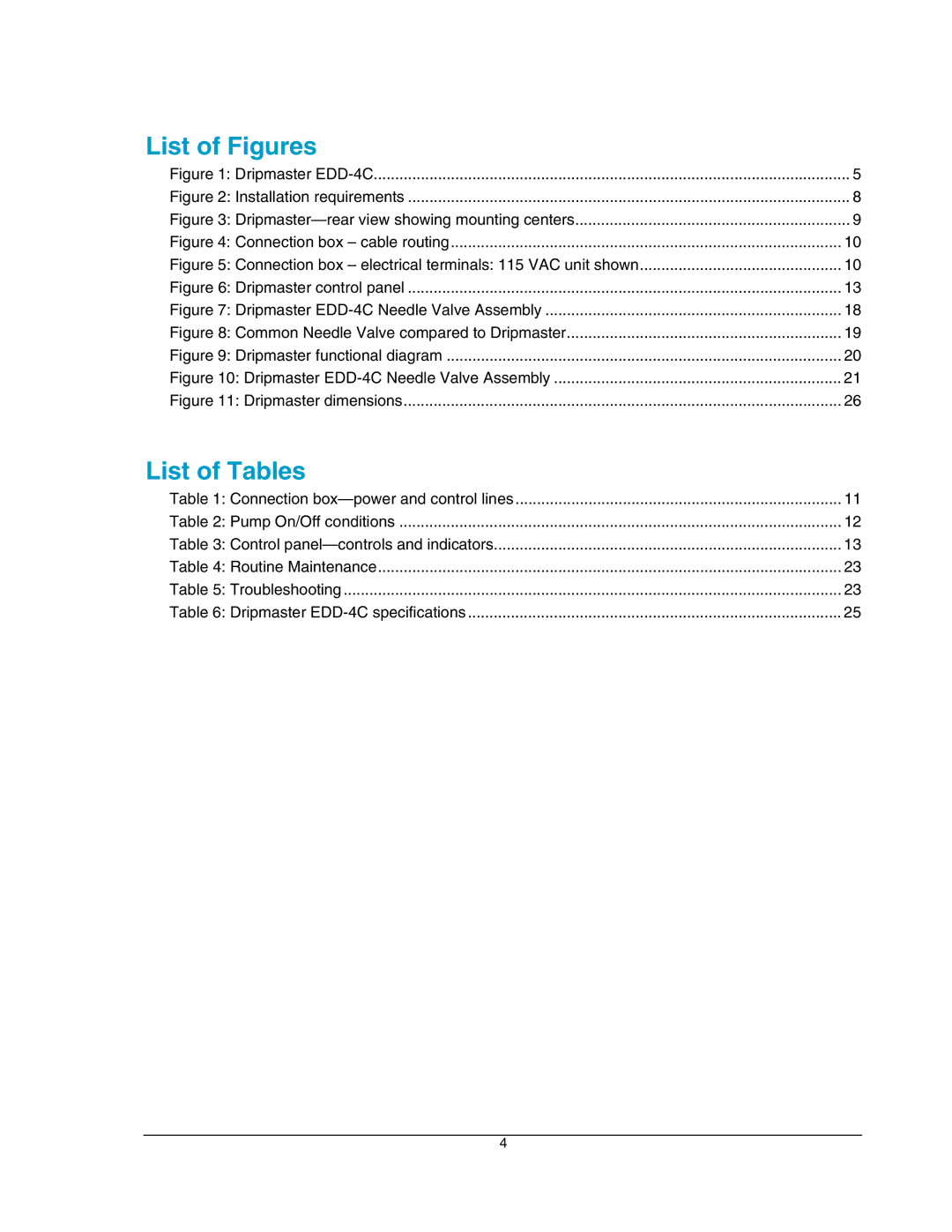 Hoffman Media EDD-4C manual List of Figures, List of Tables 