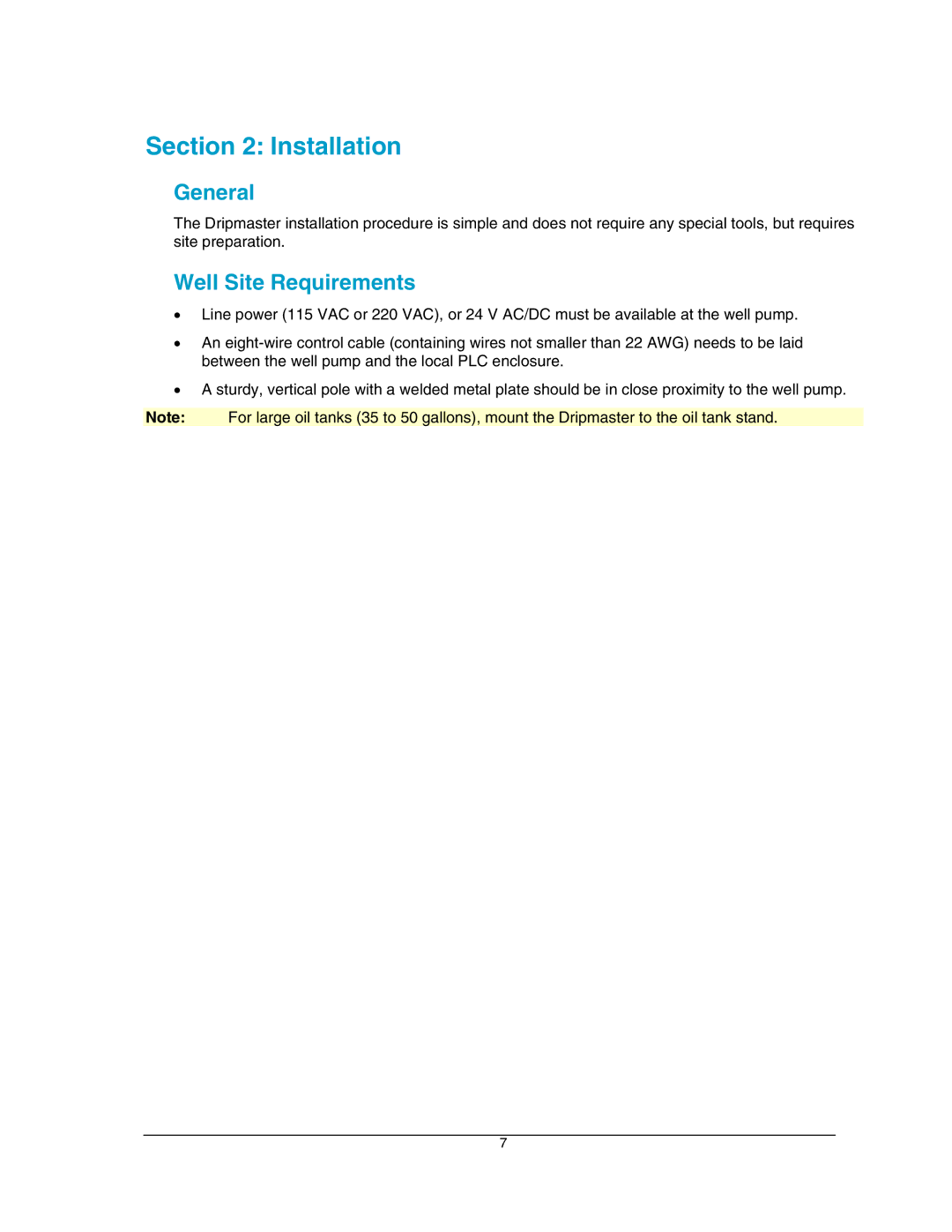 Hoffman Media EDD-4C manual Installation, General, Well Site Requirements 