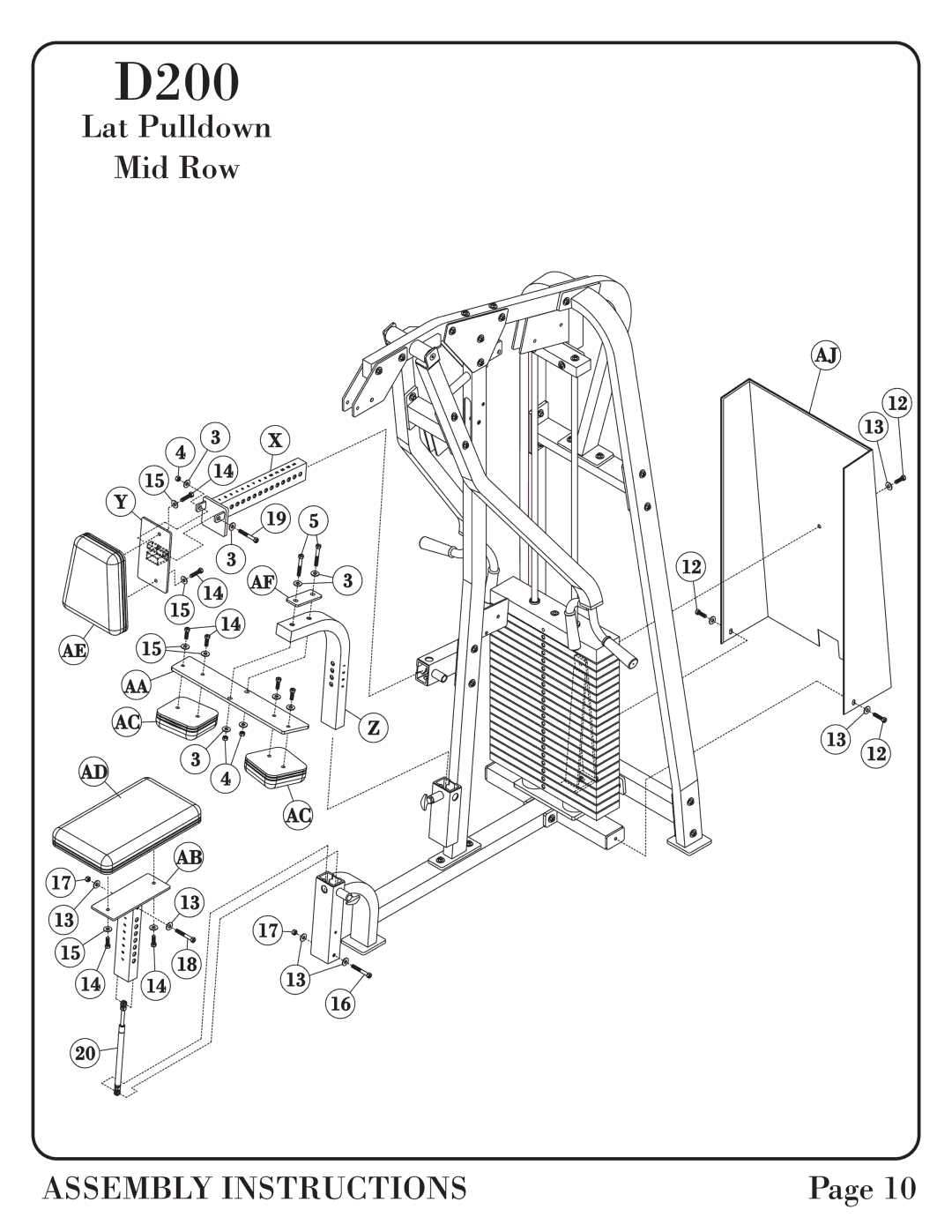 Hoist Fitness 0600-001 manual D200 