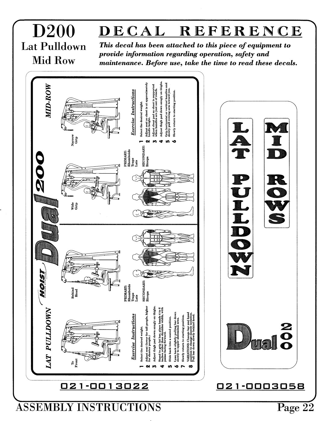 Hoist Fitness 0600-001 manual 