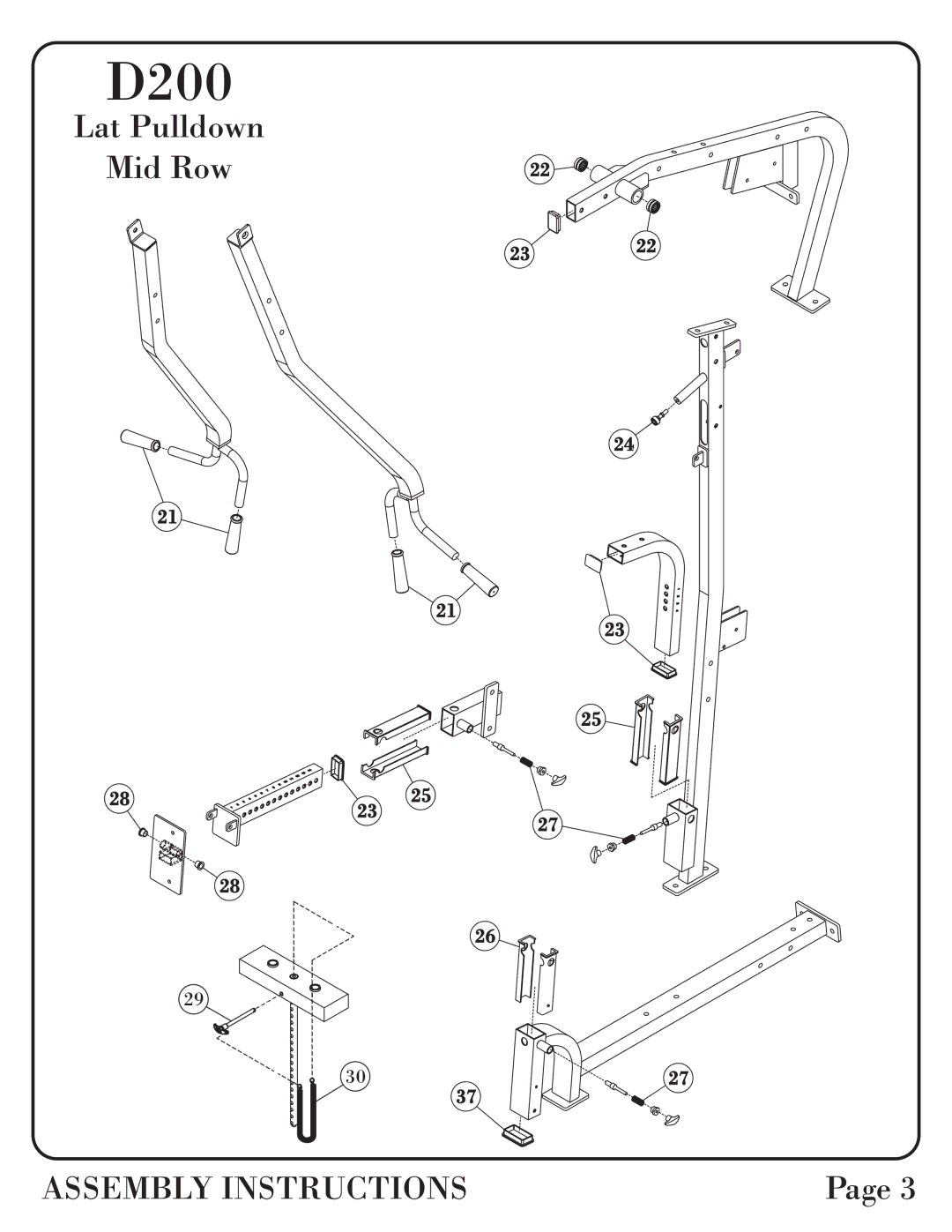 Hoist Fitness 0600-001 manual Mid Row 