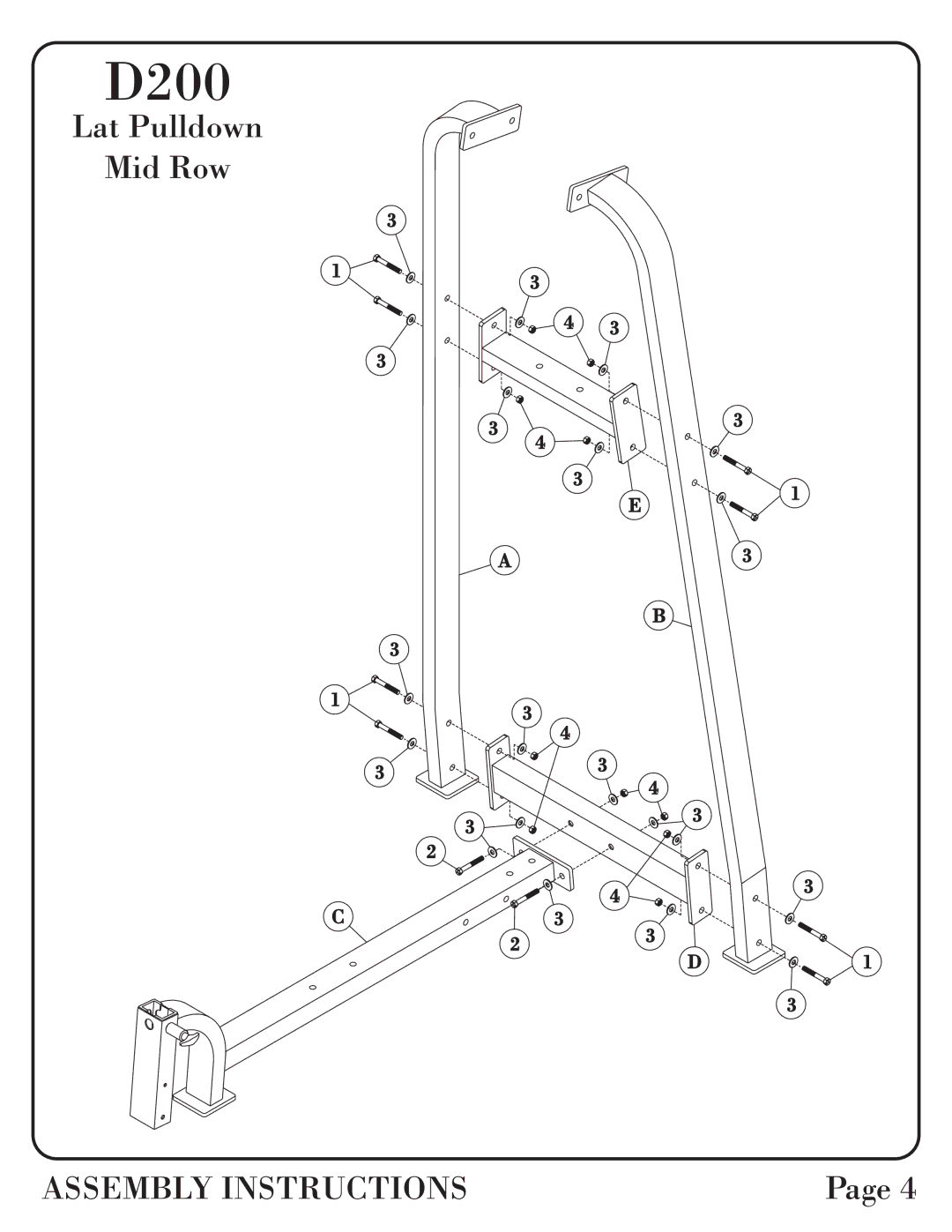 Hoist Fitness 0600-001 manual D200 