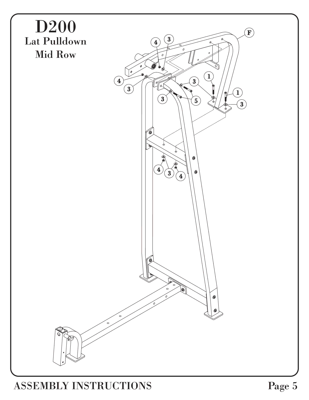 Hoist Fitness 0600-001 manual D200 