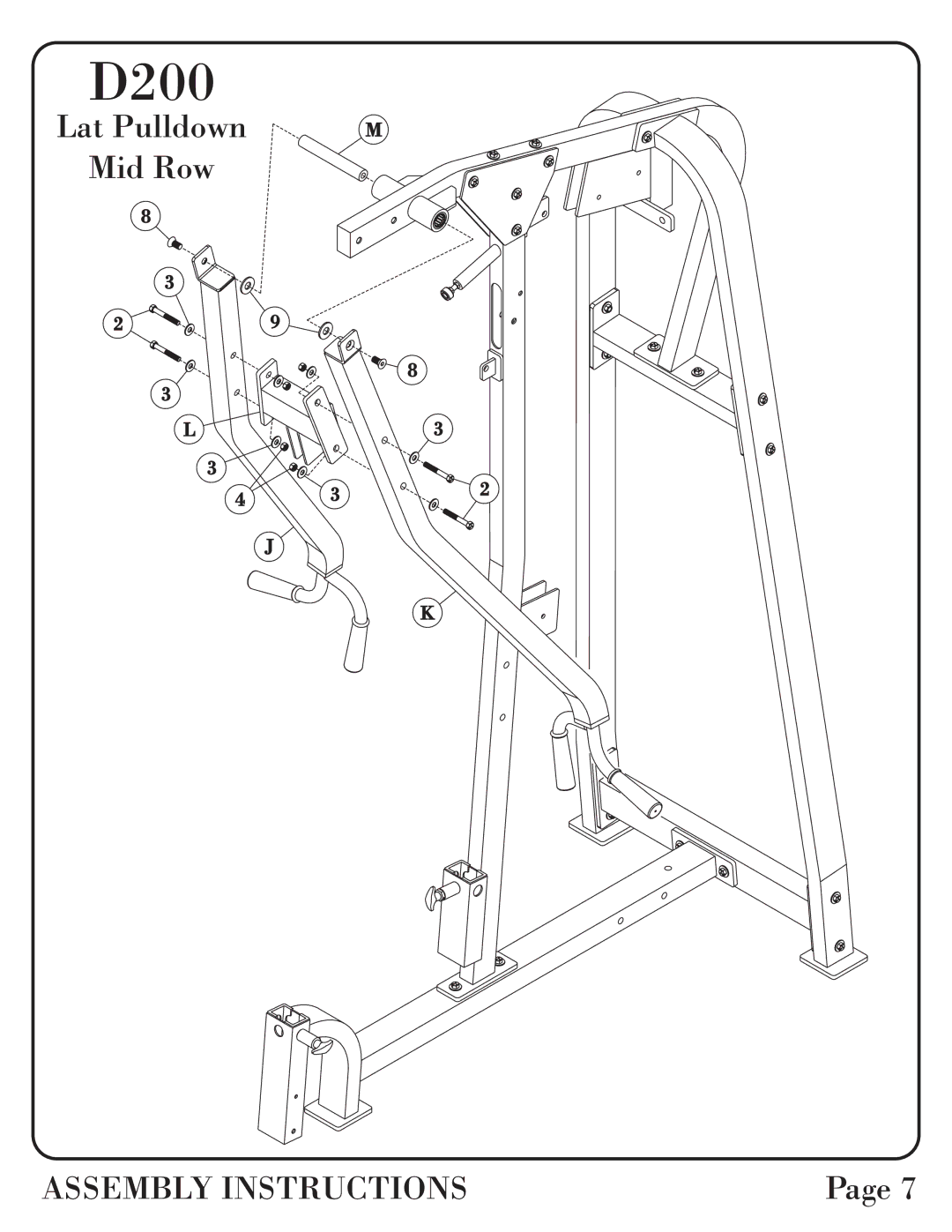 Hoist Fitness 0600-001 manual D200 