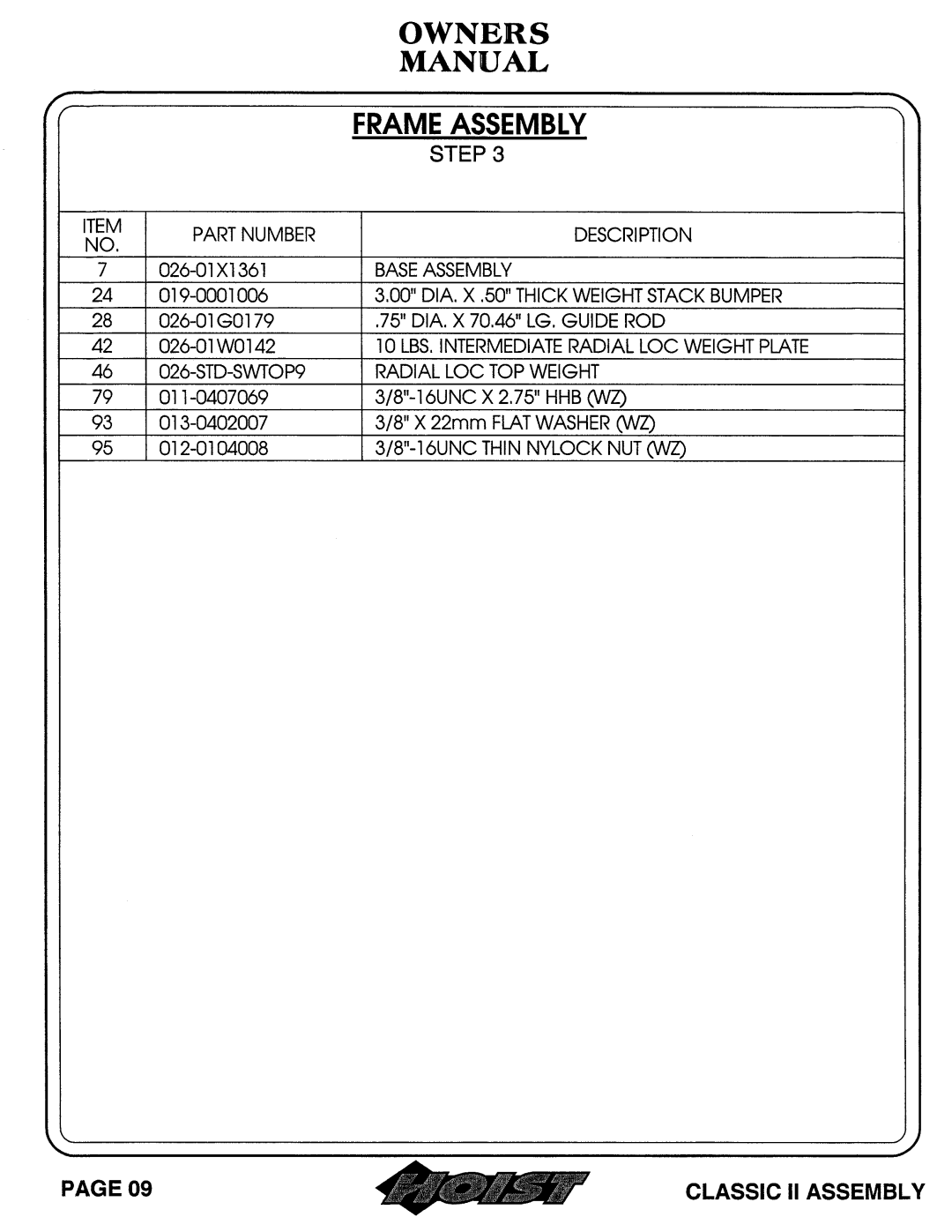 Hoist Fitness 0604-001 owner manual 