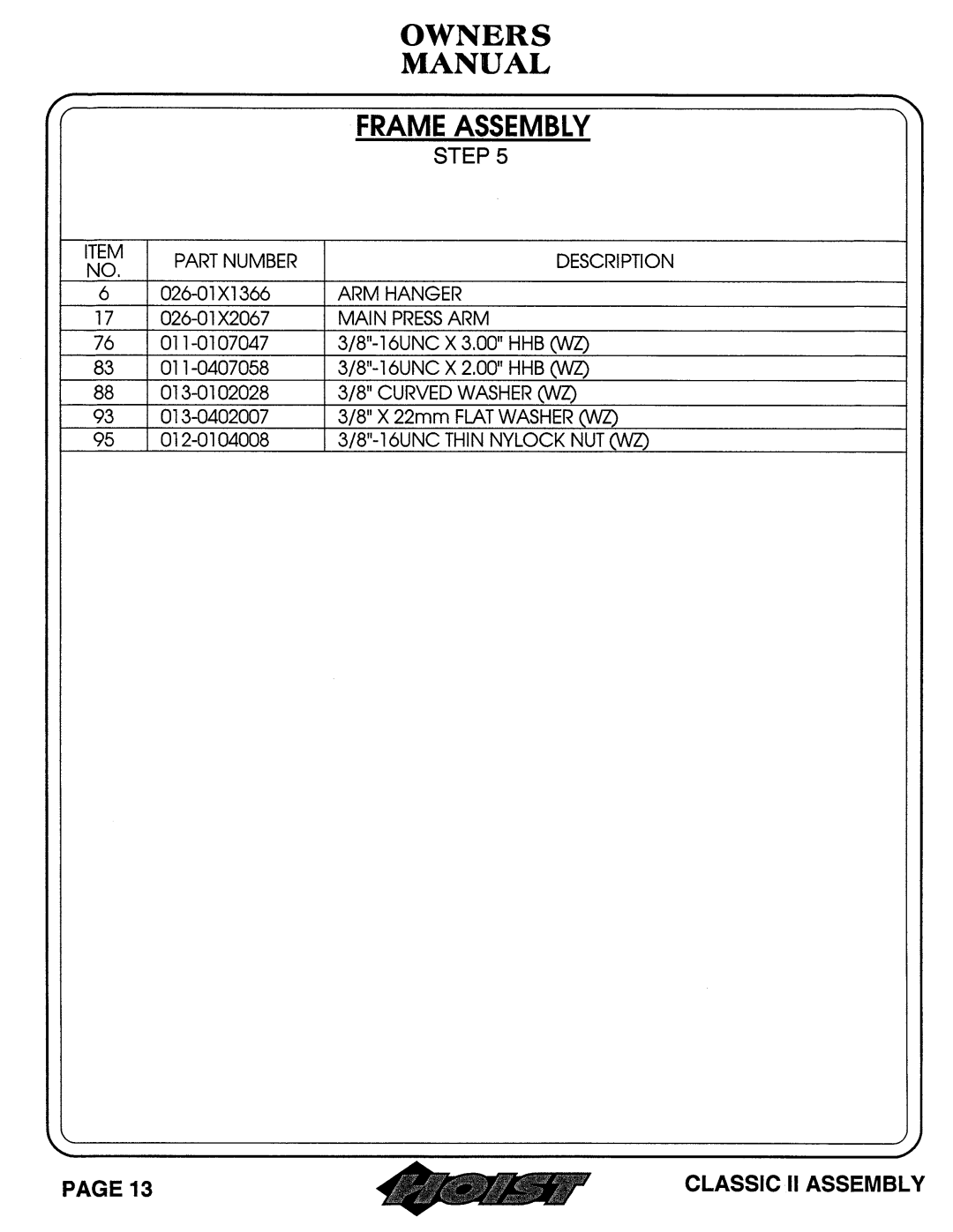 Hoist Fitness 0604-001 owner manual 