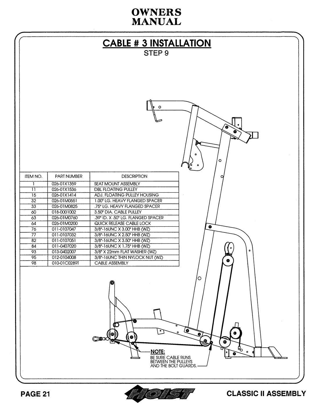 Hoist Fitness 0604-001 owner manual 