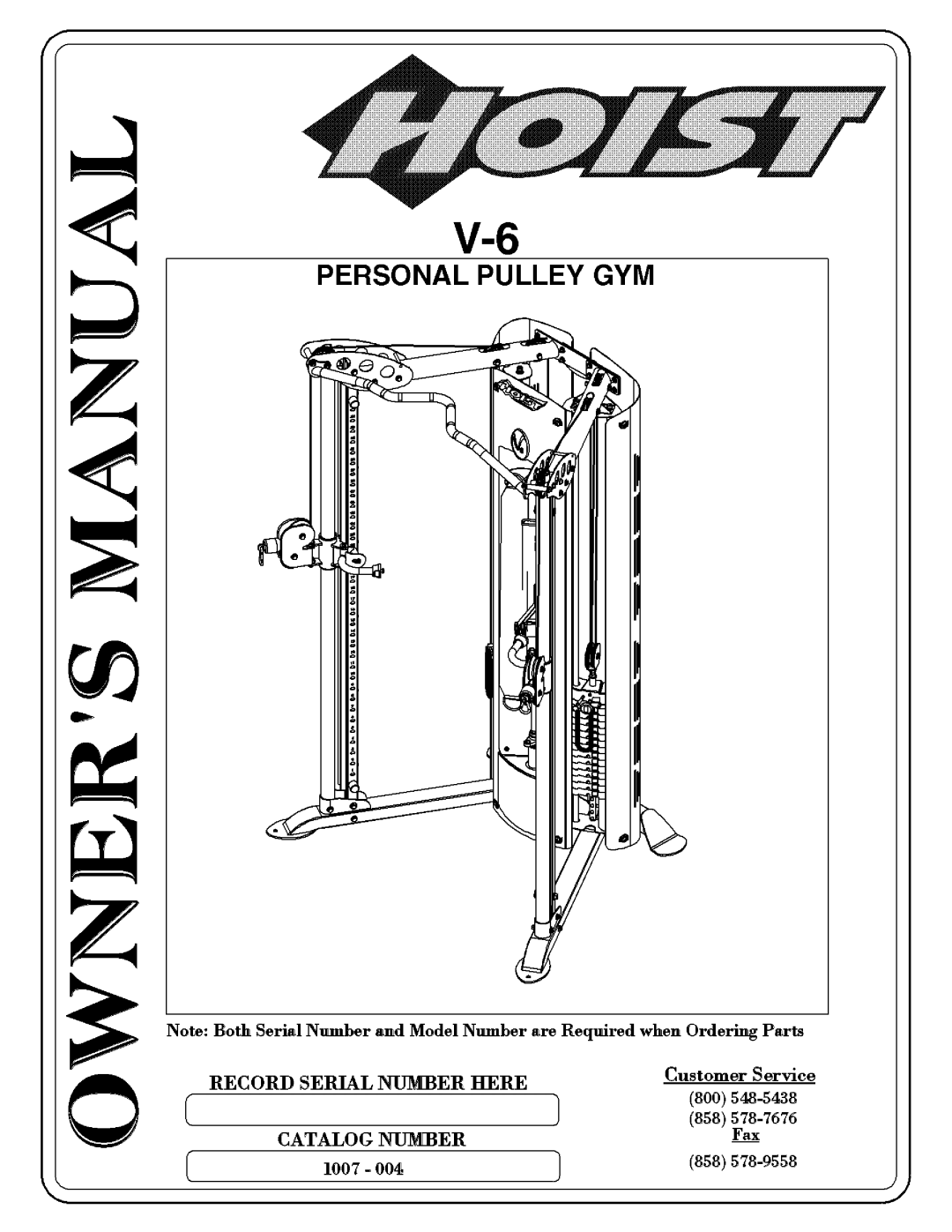 Hoist Fitness 1007-004 manual 