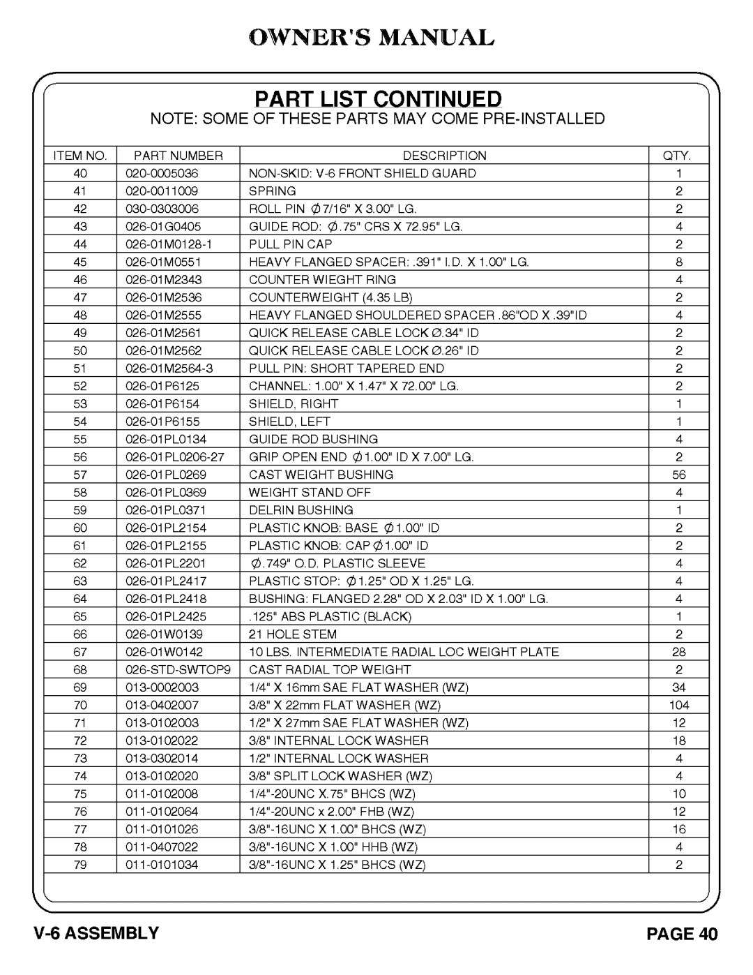 Hoist Fitness 1007-004 manual 