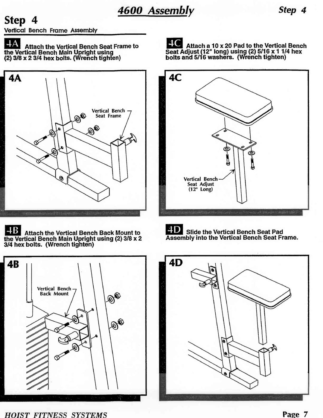 Hoist Fitness 4600 manual 