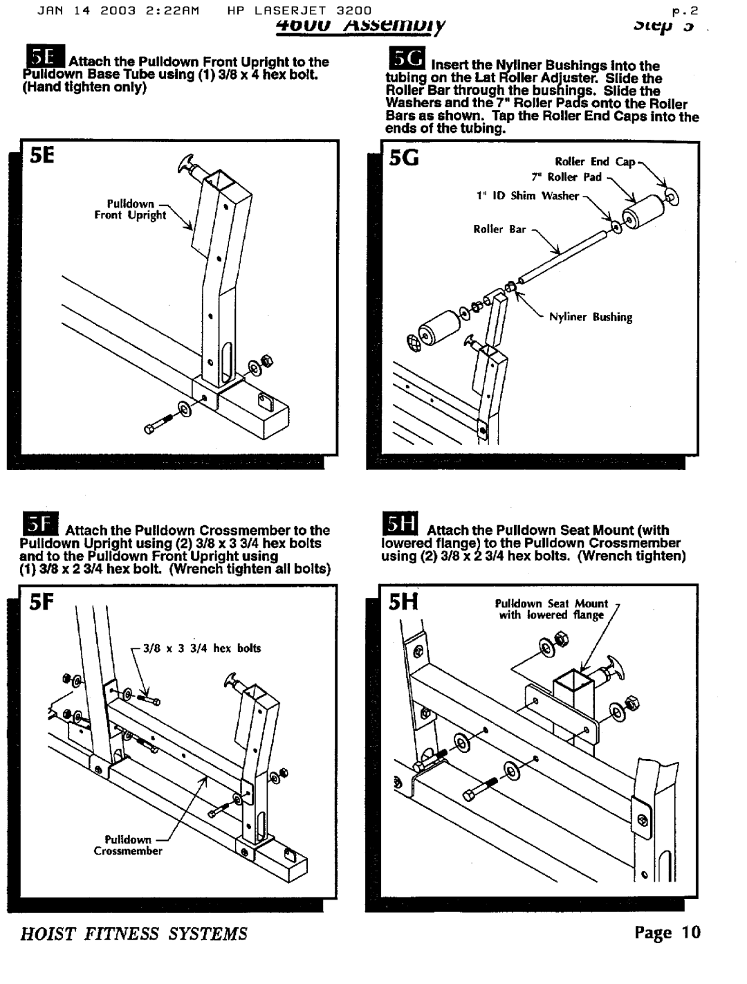 Hoist Fitness 4600 manual 