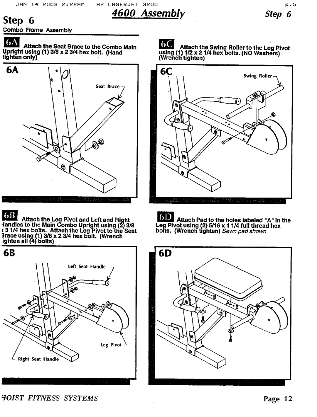 Hoist Fitness 4600 manual 