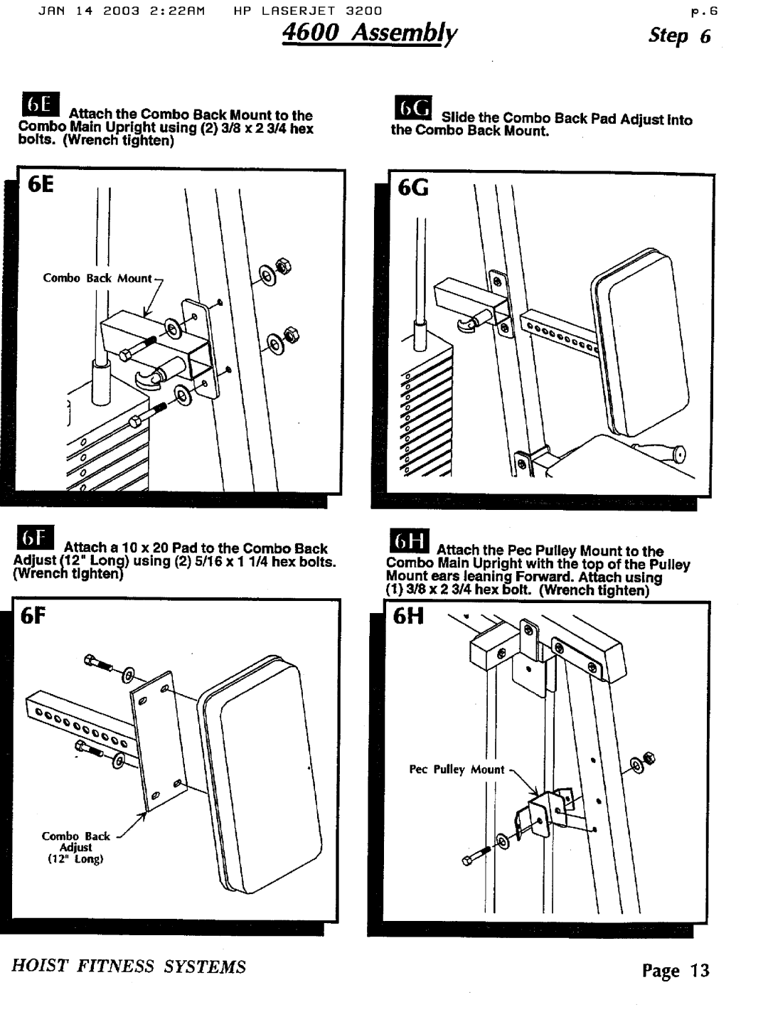 Hoist Fitness 4600 manual 