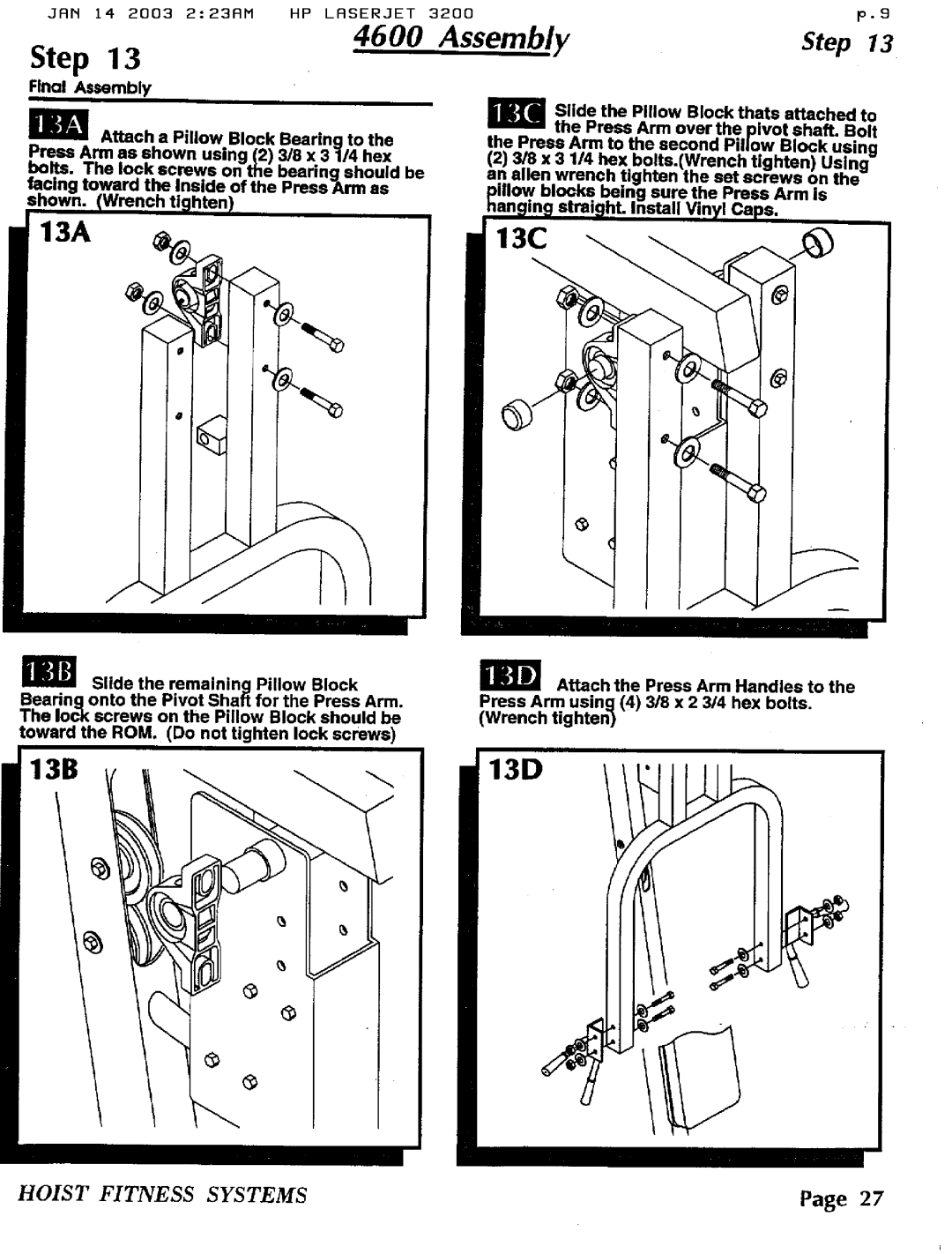 Hoist Fitness 4600 manual 