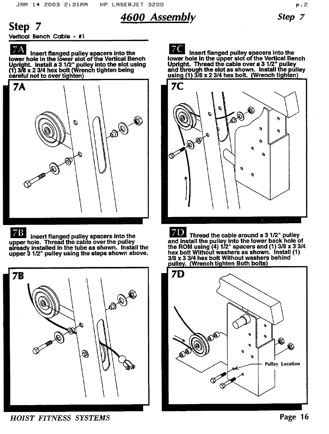 Hoist Fitness 4600 manual 