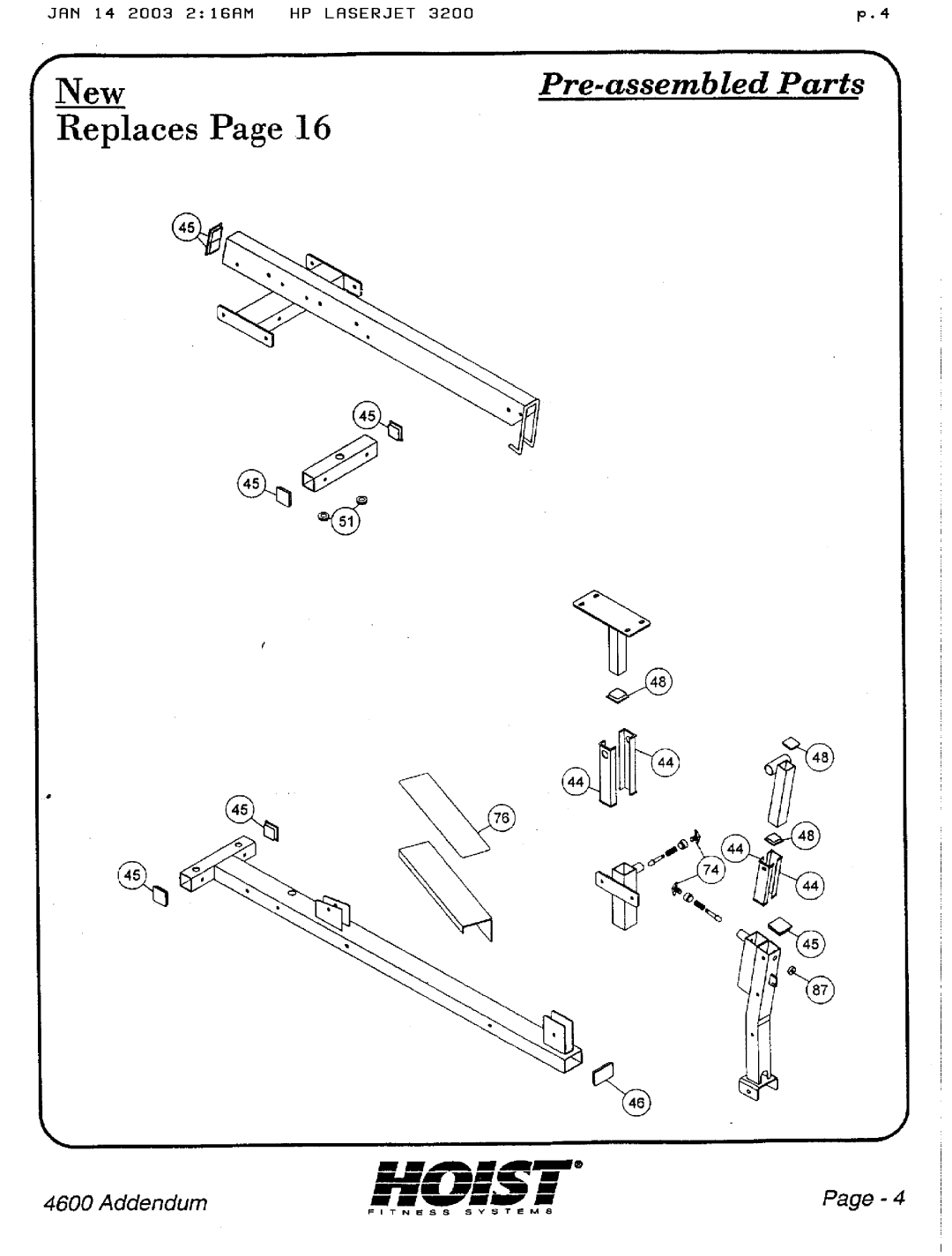 Hoist Fitness 4600 manual 