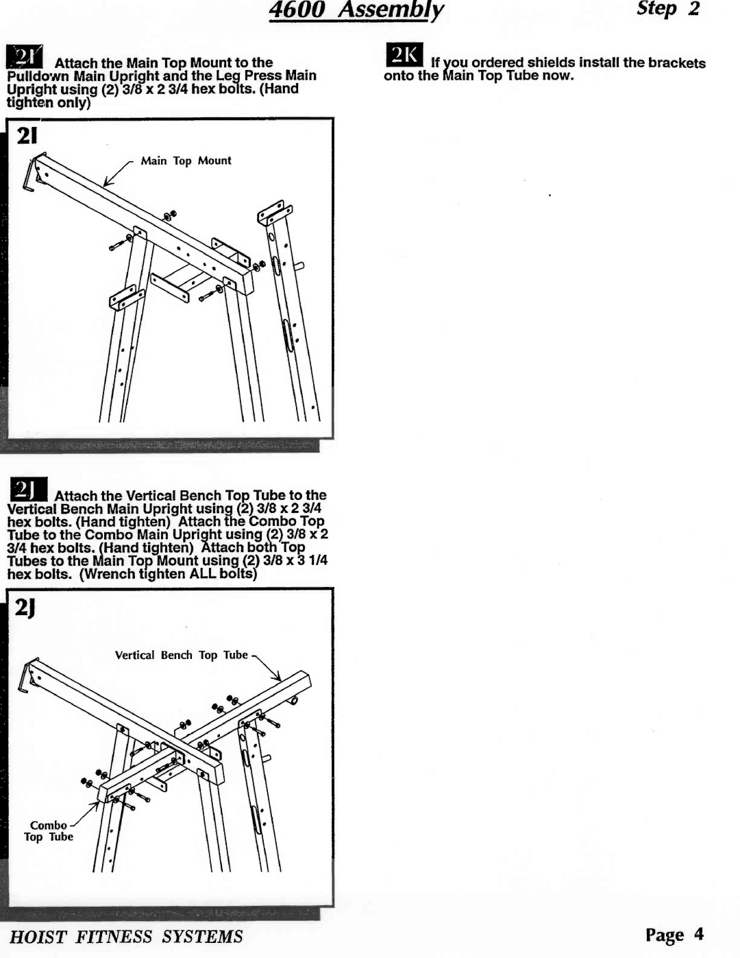 Hoist Fitness 4600 manual 