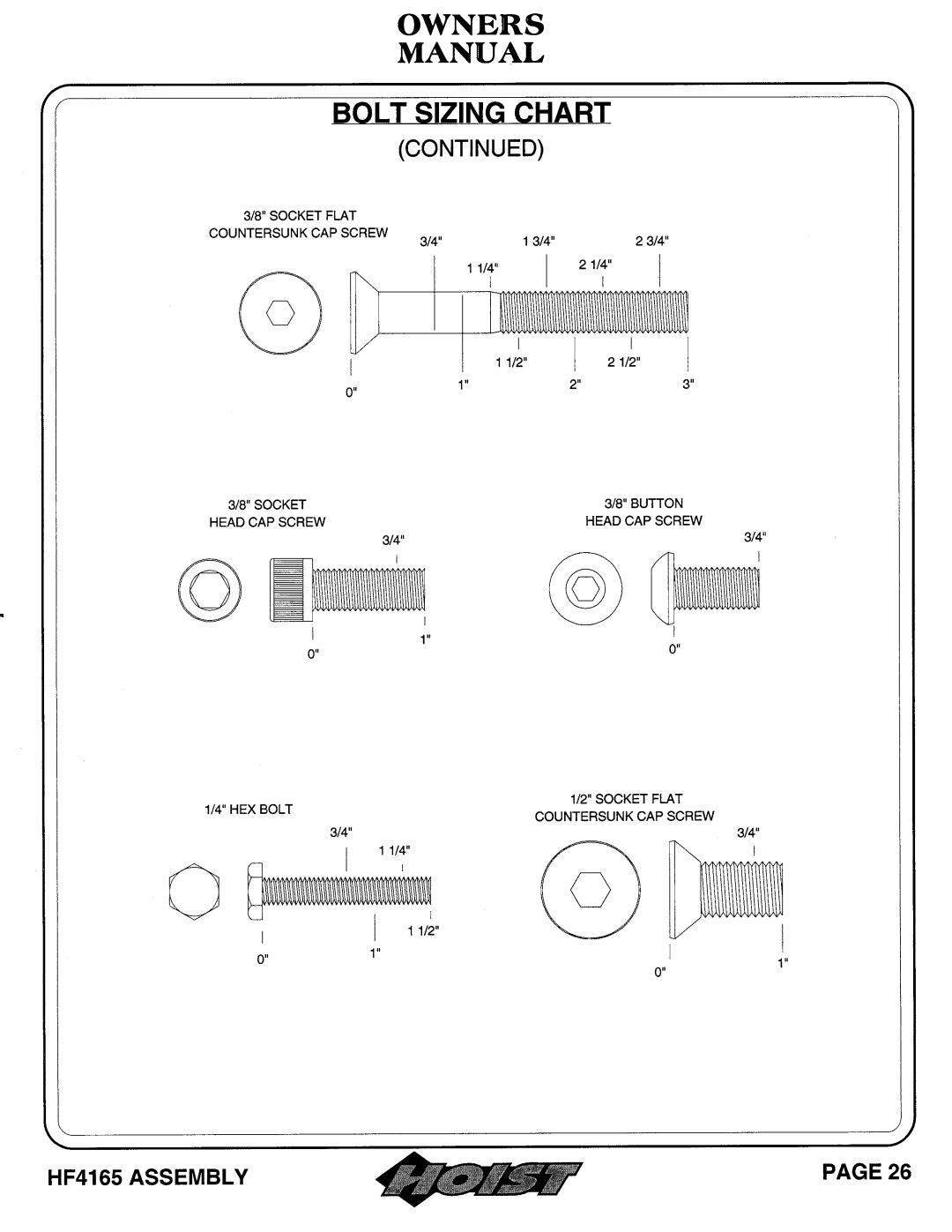 Hoist Fitness 6 Position F.I.D owner manual 