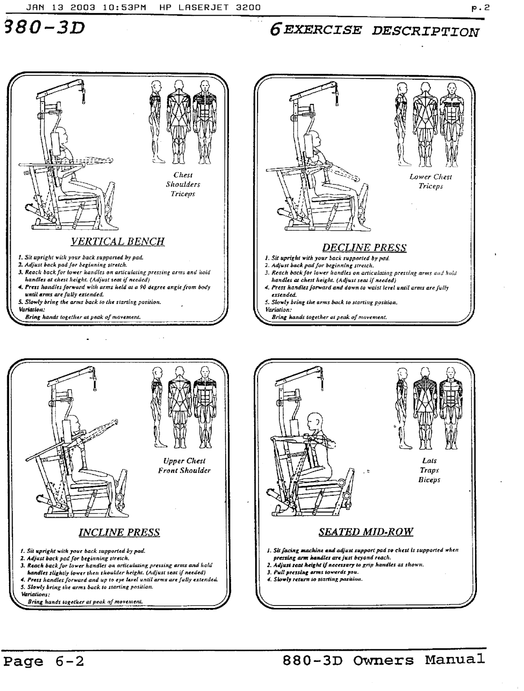 Hoist Fitness 880-3D manual 