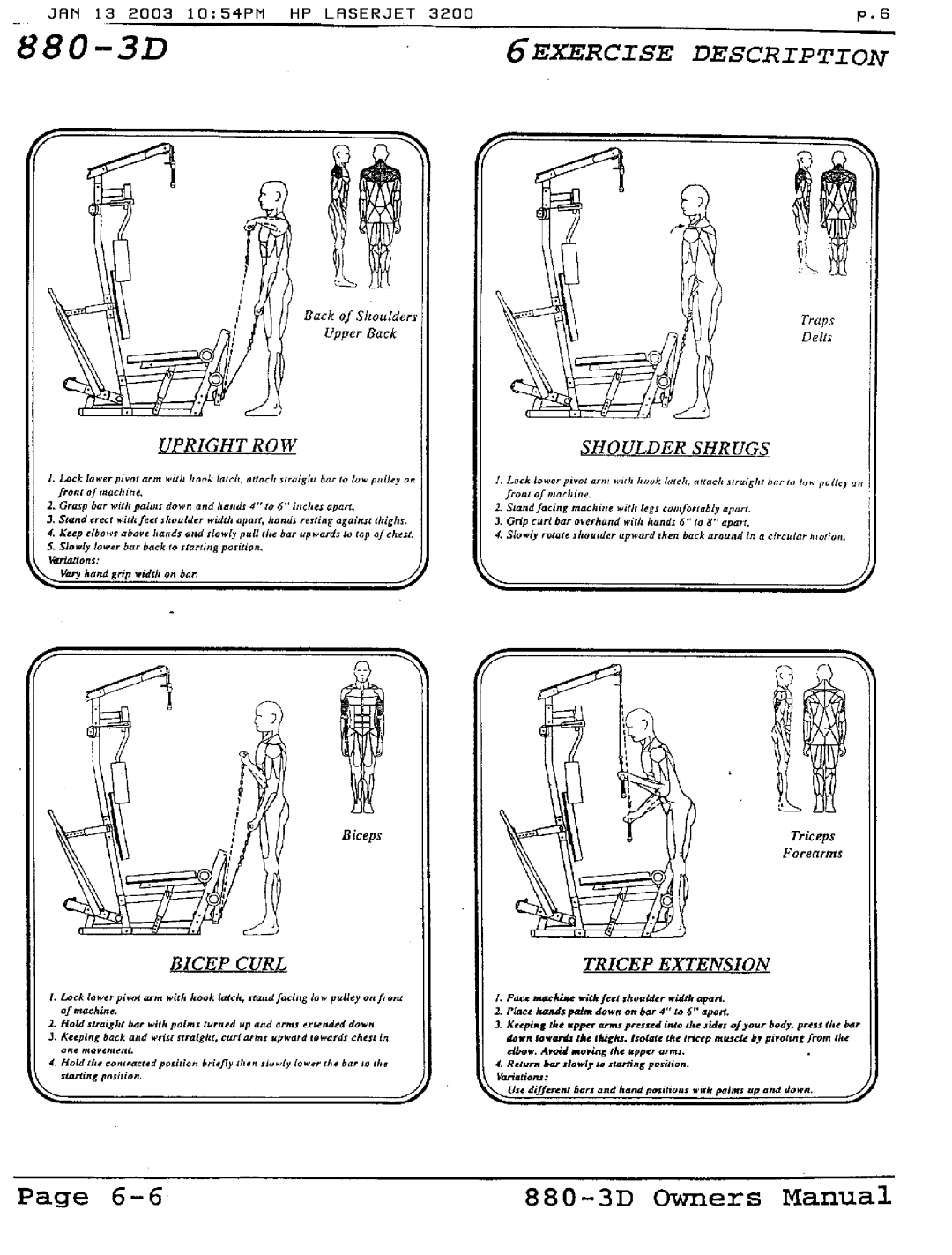 Hoist Fitness 880-3D manual 