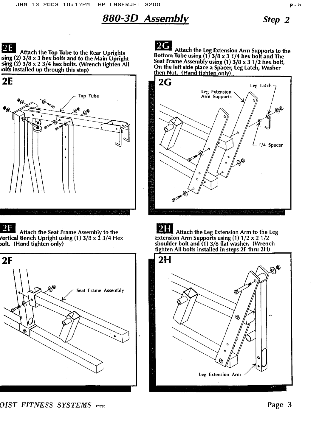 Hoist Fitness 880-3D manual 