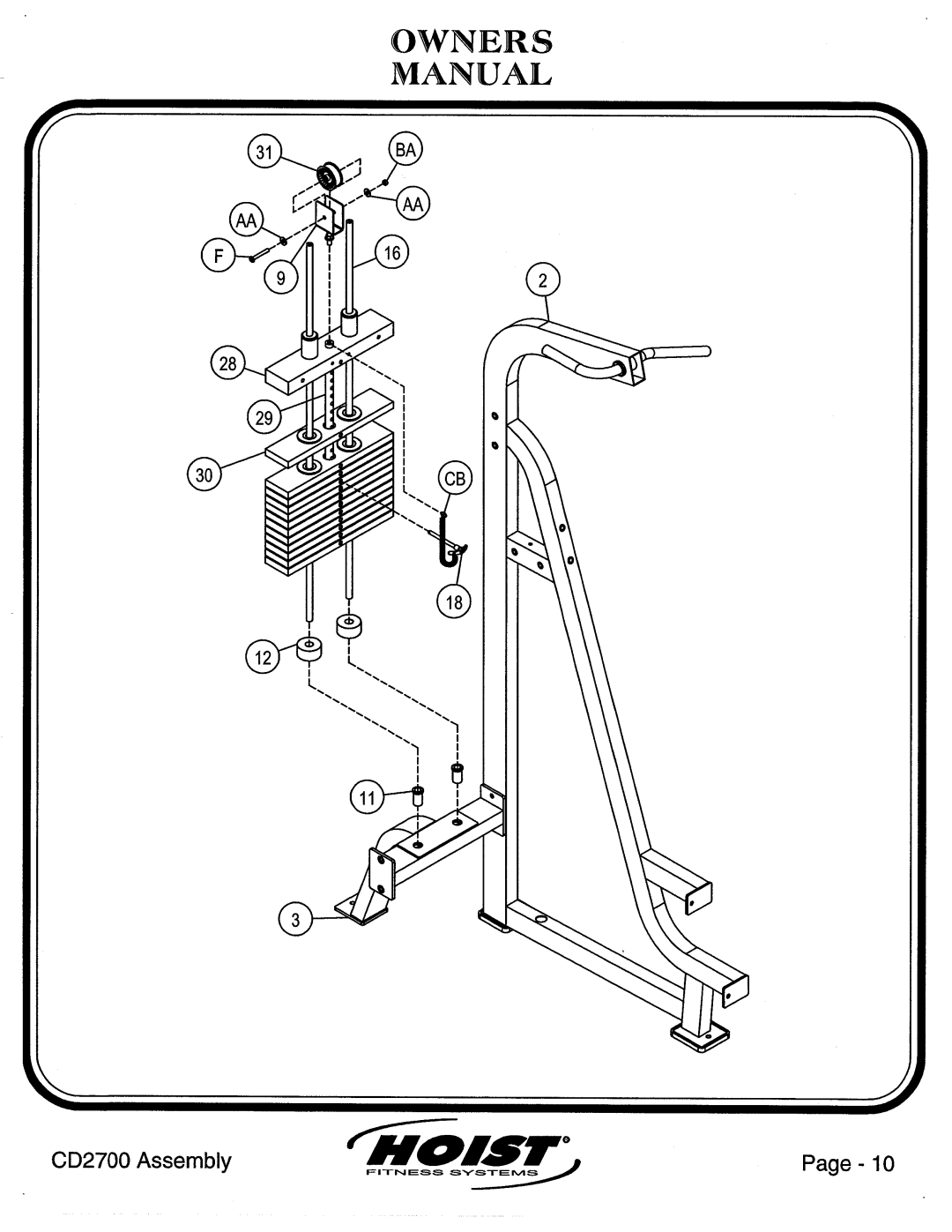 Hoist Fitness CD2700 manual 