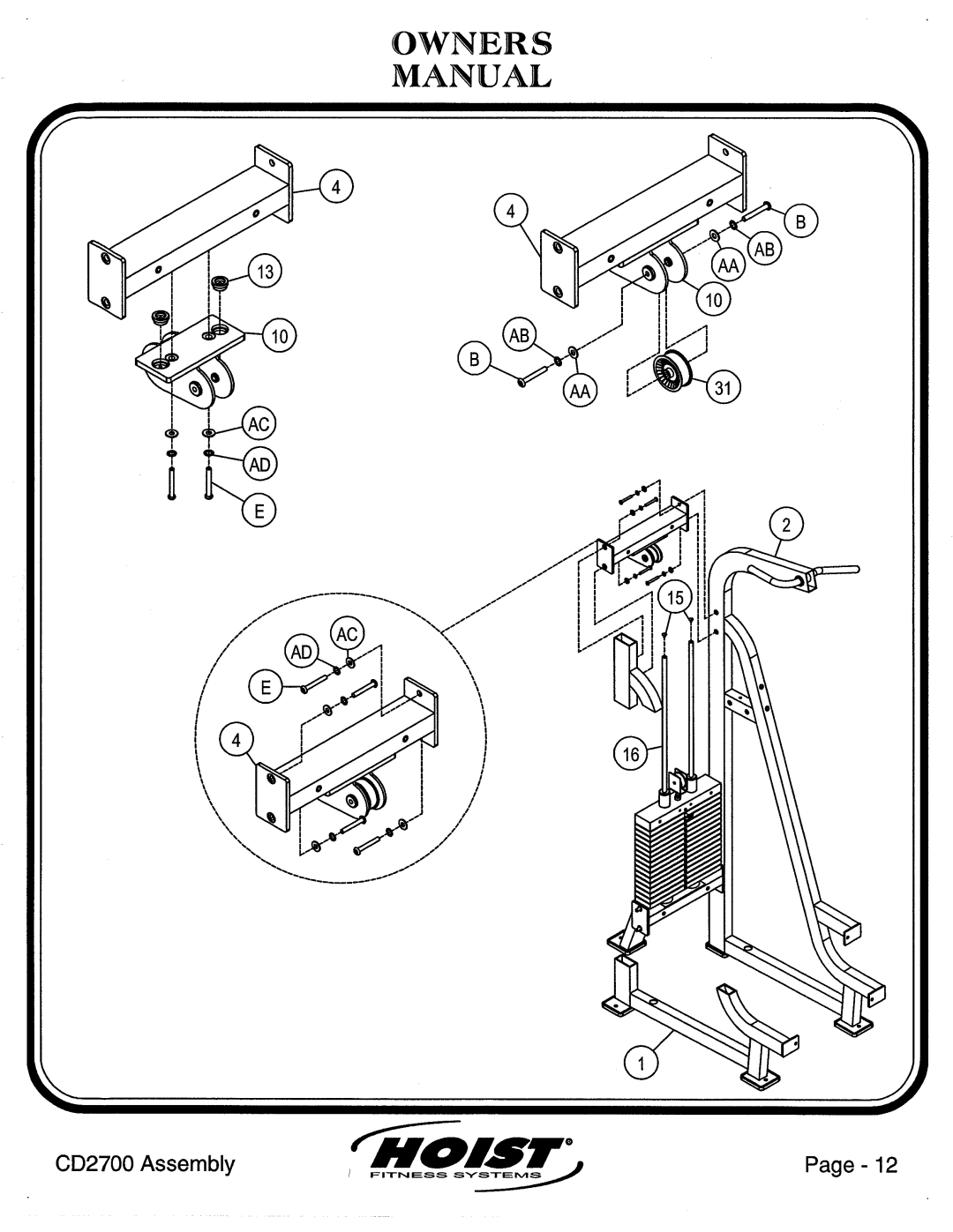 Hoist Fitness CD2700 manual 