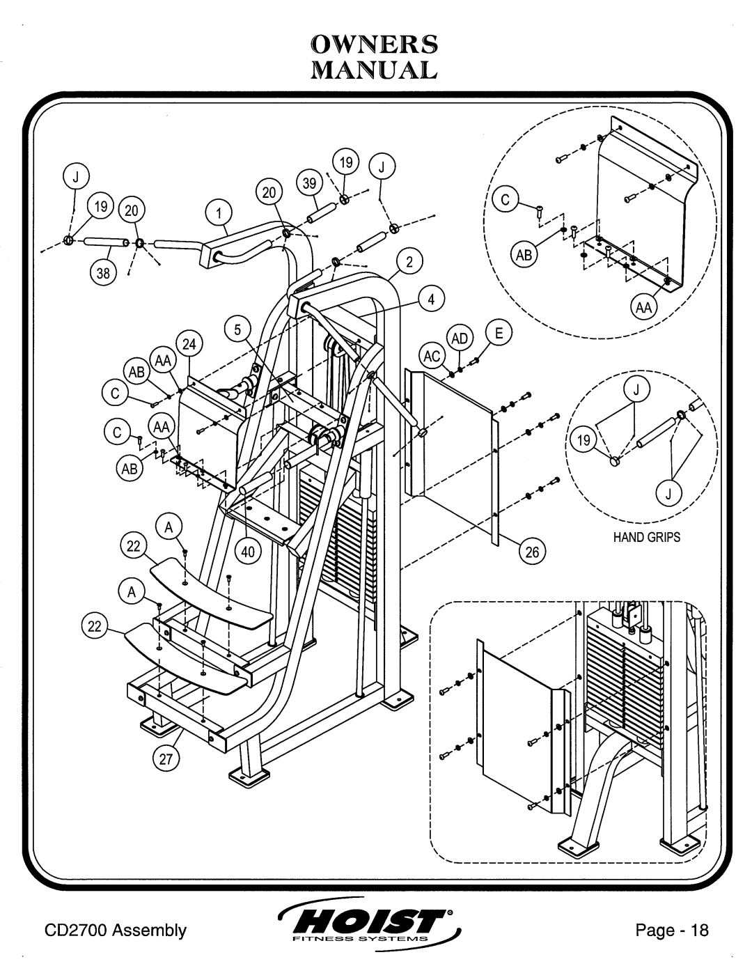 Hoist Fitness CD2700 manual 