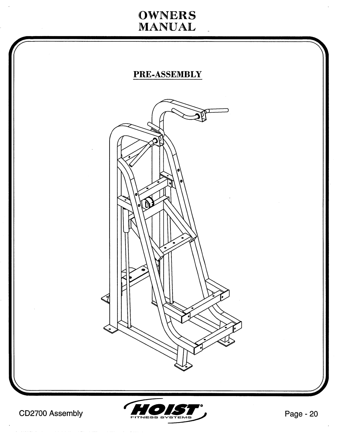 Hoist Fitness CD2700 manual 