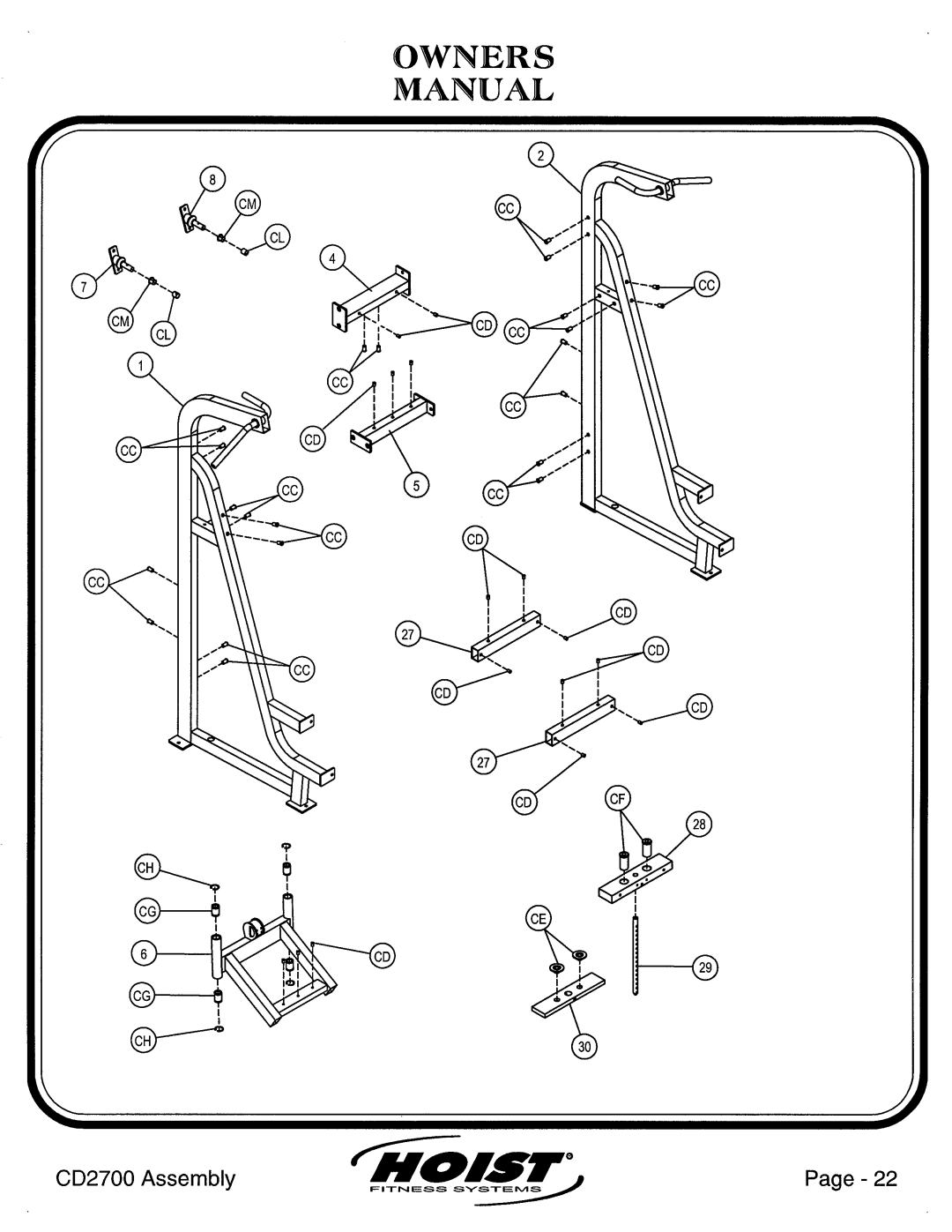 Hoist Fitness CD2700 manual 