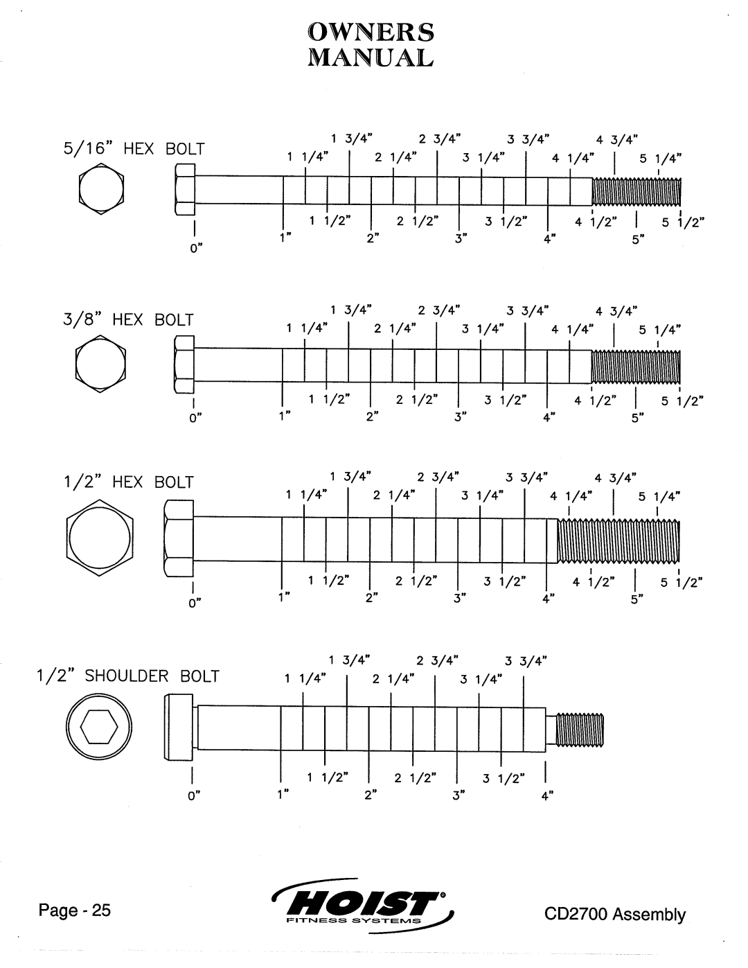 Hoist Fitness CD2700 manual 