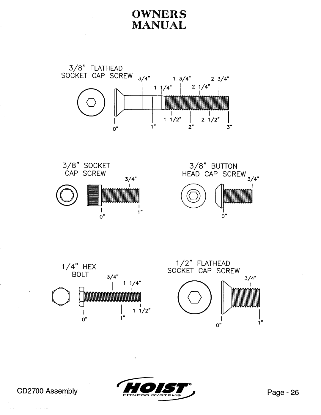 Hoist Fitness CD2700 manual 