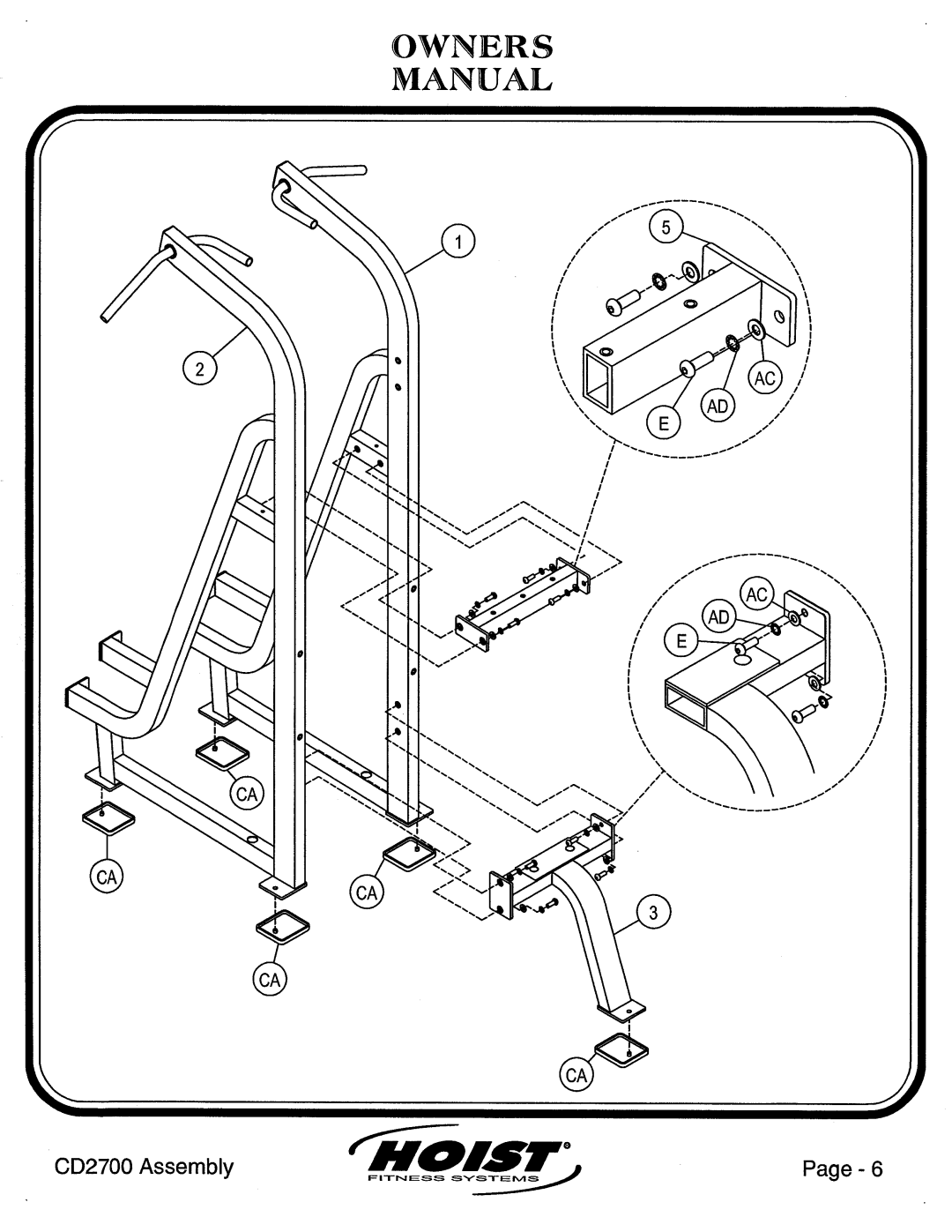 Hoist Fitness CD2700 manual 