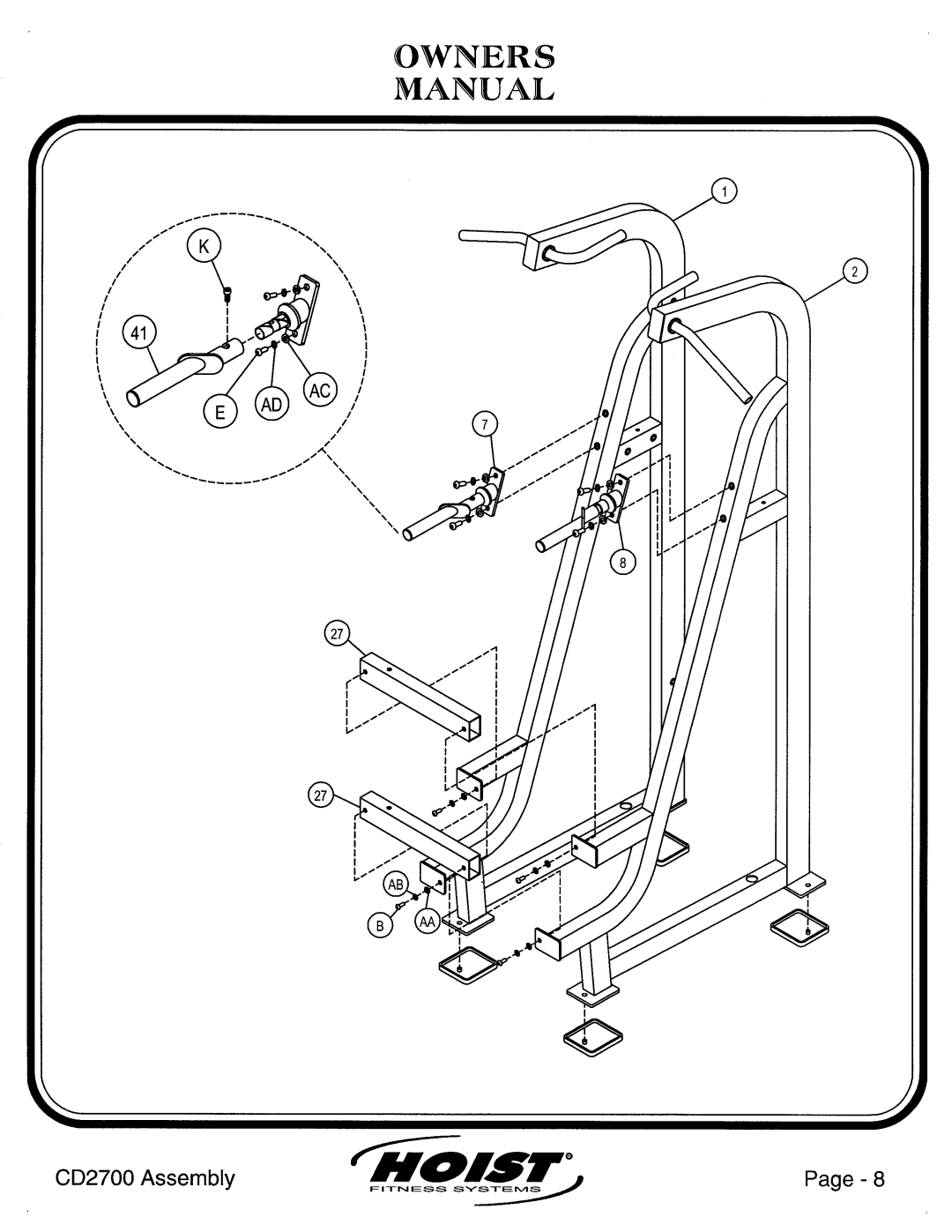 Hoist Fitness CD2700 manual 