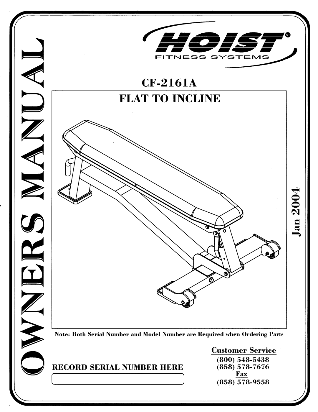 Hoist Fitness CF-2161A manual 