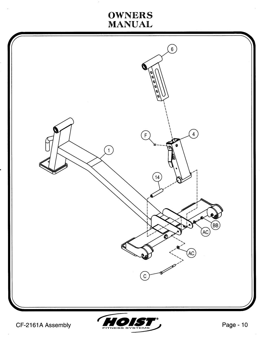 Hoist Fitness CF-2161A manual 