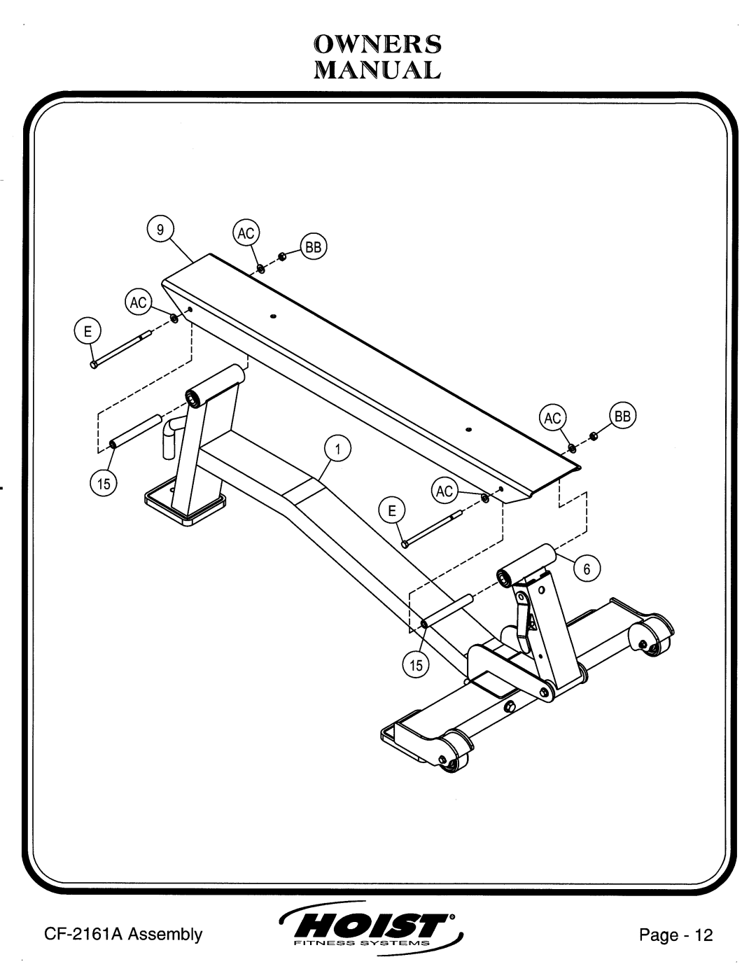 Hoist Fitness CF-2161A manual 