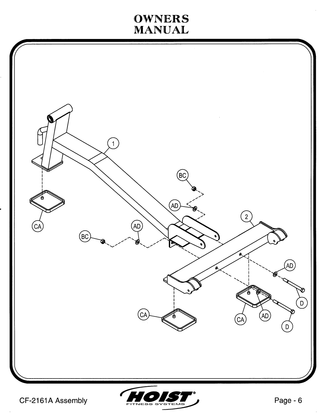 Hoist Fitness CF-2161A manual 